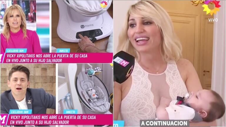 El particular método que usa Vicky Xipolitakis para dormir a su bebé