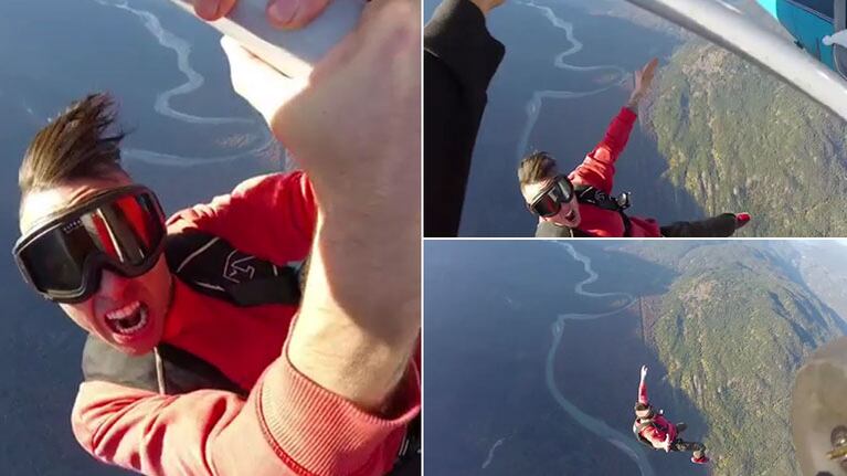El rapero Jon James lanzándose al vacío desde un avión
