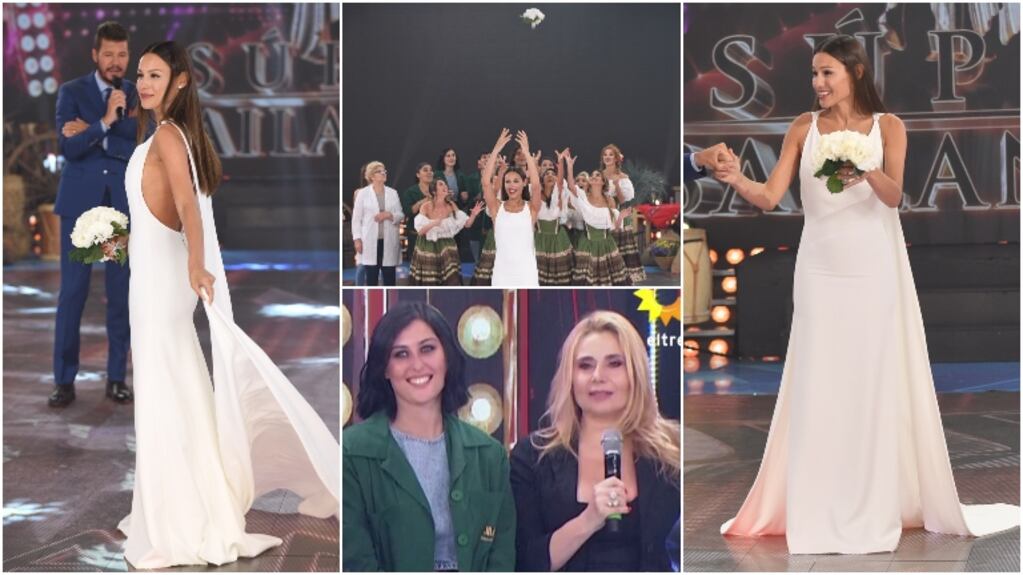 Pampita lució en ShowMatch el vestido de novia que ganó en Corte y confección