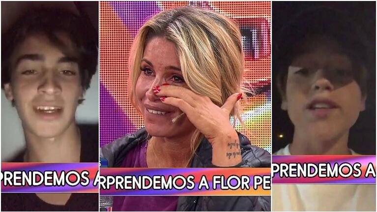 Flor Peña rompió en llanto al escuchar el dulce mensaje de Juan y Toto: "Tengo una relación hermosa con mis hijos"