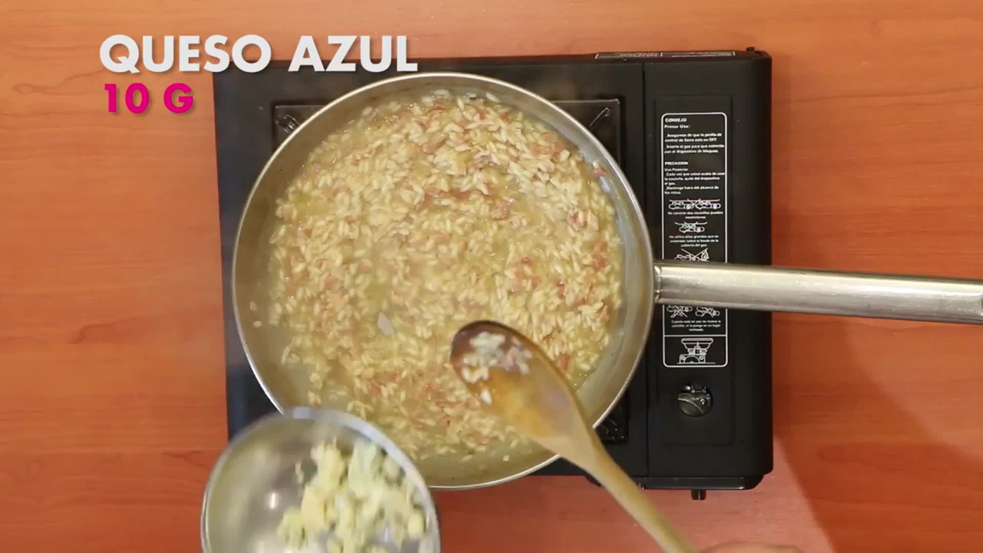 Risotto de quesos y panceta