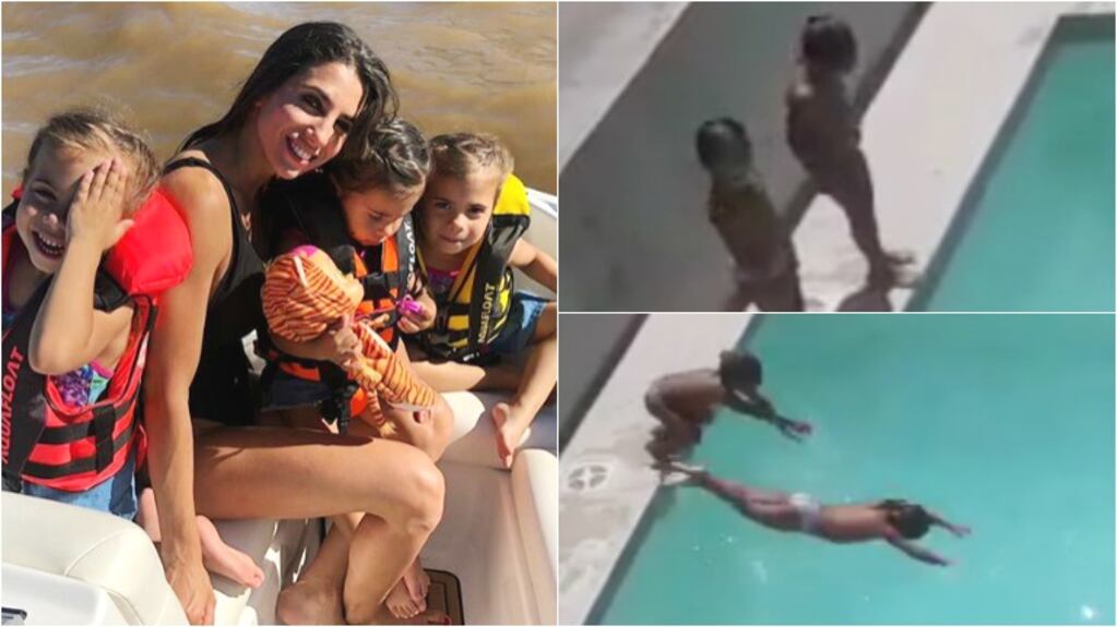 El divertido video de las hijas de Cinthia Fernández nadando en la pileta 