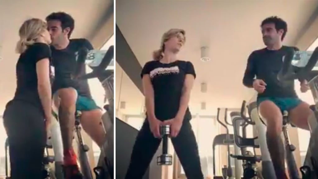 El video de la rutina fitness de Laurita Fernández y Nicolás Cabré ¡con chape incluido!