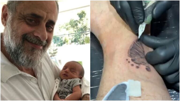 Jorge Rial se tatuó el piecito de Francesco, su nieto: "Su pie en el mío"