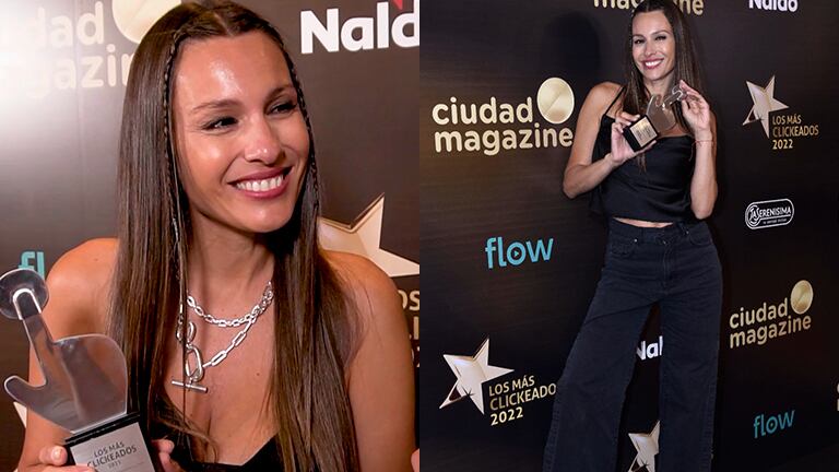 Pampita asistió a la entrega de Los Más Clickeados 2022 y se mostró feliz por recibir su premio una vez más