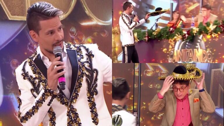 Rodrigo Tapari y un particular regalo a Oscar Mediavilla en el Cantando: "Me queda muy lindo, ¿no?"