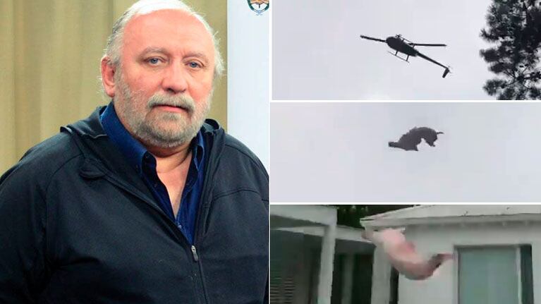 El veterinario Juan Enrique Romero confirmó que el cerdo lanzado desde un helicóptero estaba vivo y que murió al caer