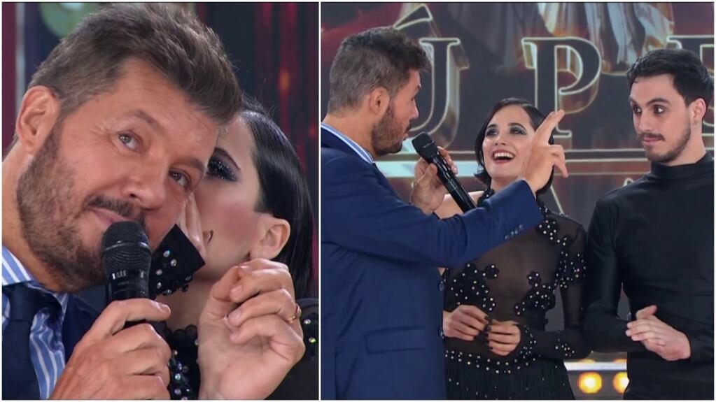 Flor Torrente le contó al oído a Tinelli qué falta para empezar a salir con su bailarín... y Marcelo se lo hizo saber a Saraceni en vivo