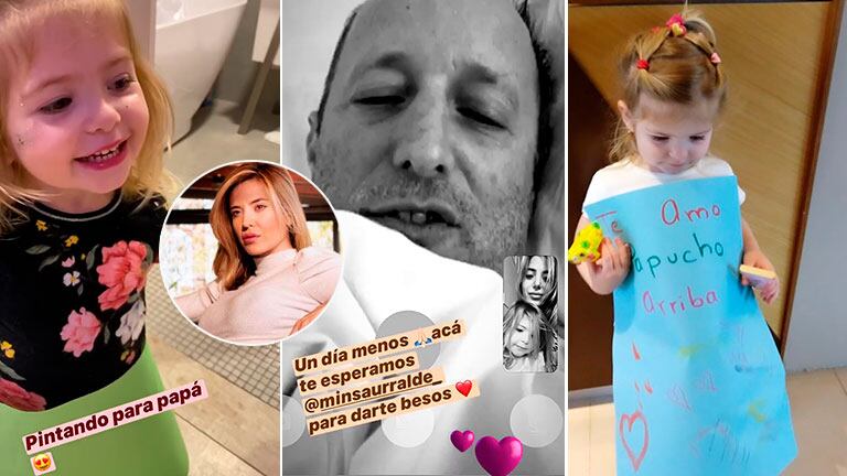 Jésica Cirio mostró la tierna sorpresa que su hija le preparó a Martín Insaurralde, internado con Covid-19
