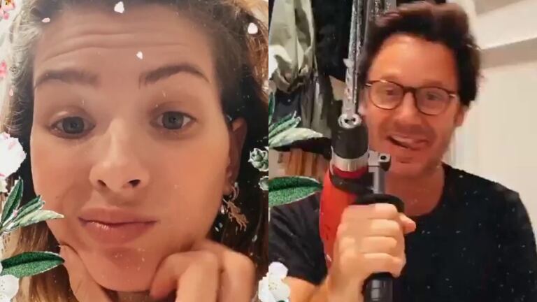 La China Suárez y Benjamín Vicuña quisieron colgar sin éxito una hamaca: "¿Por dónde mier… empezamos?"