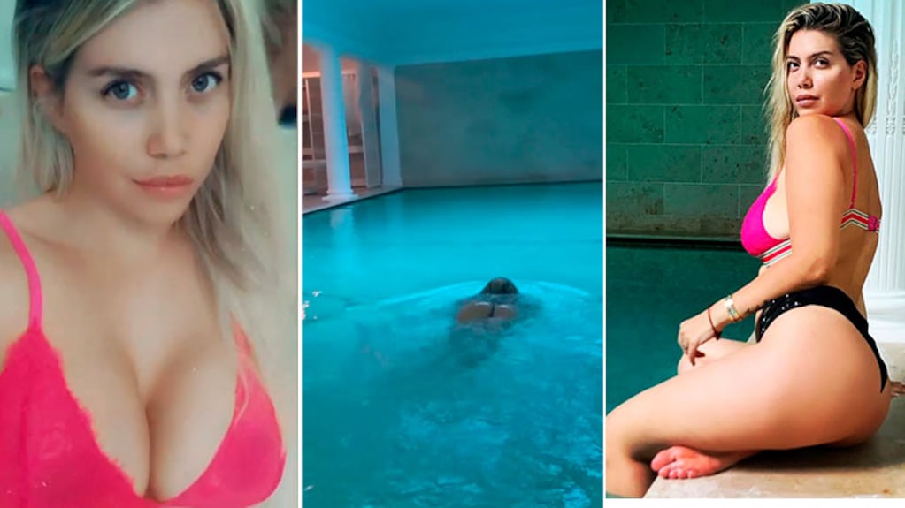 Wanda Nara se mostró súper sexy, nadando en su lujosa e imponente piscina en París