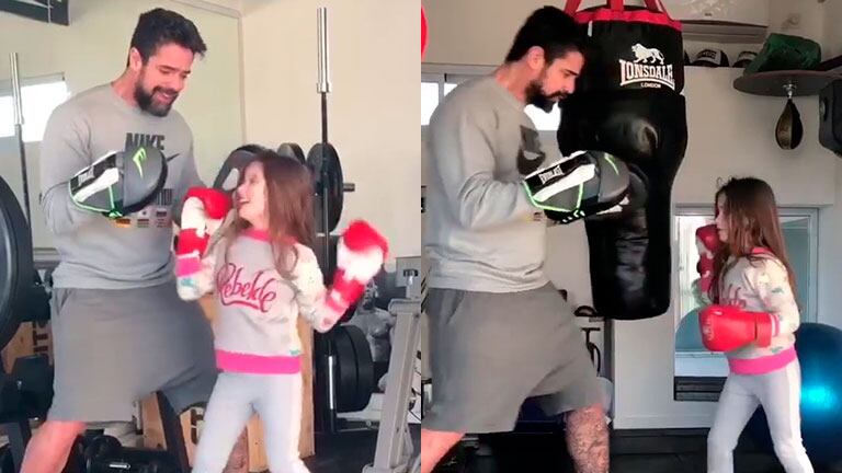 El video de Luciano Castro y su hija Esperanza boxeando