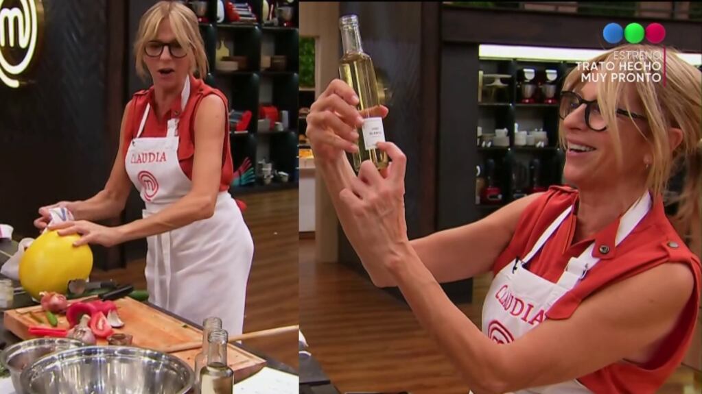 Tremendo error de Claudia Fontán al condimentar su plato en MasterChef Celebrity 2: "¡Las dos botellitas son iguales!"