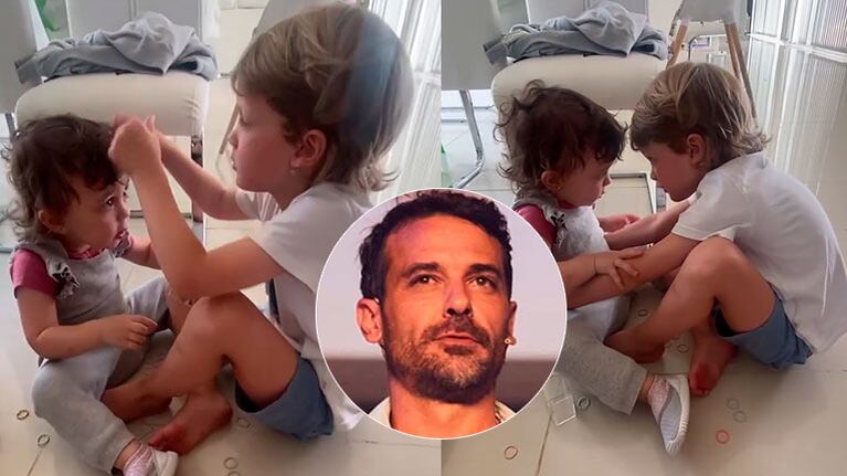 Pedro Alfonso compartió el video más tierno de Baltazar peinando a la pequeña Filipa: "Hermanos"