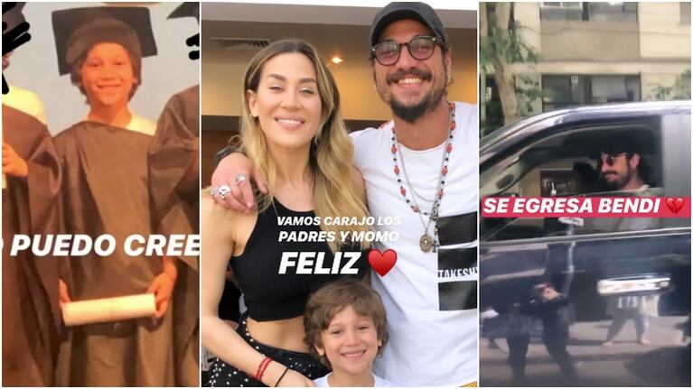 Jimena Barón y Daniel Osvaldo, juntos en la fiesta de egresados de su hijo, Momo