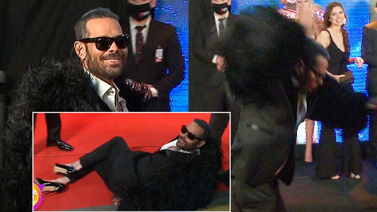 El tremendo tropezón de Mariano Caprarola en la alfombra roja de los premios Martín Fierro de Cable