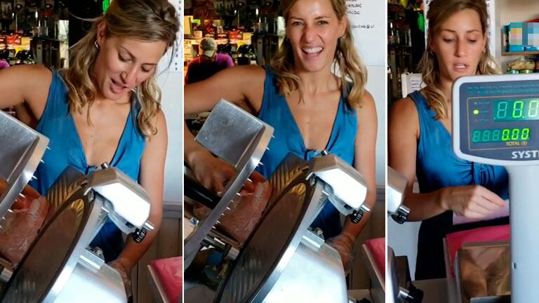 Mica Viciconte atendió el almacén de su papá 