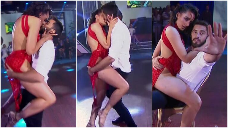 El tremendo besazo de Nico Occhiato y Flor Jazmín Peña en la bachata del Súper Bailando