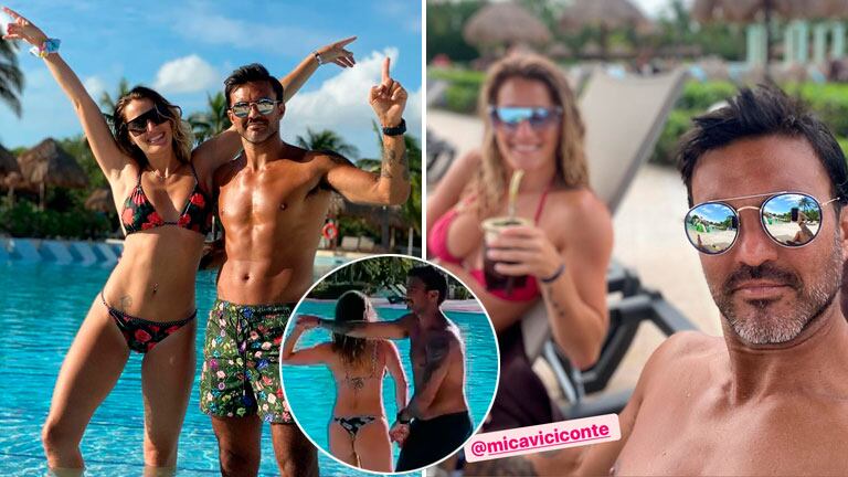 El divertido y sensual TikTok de las románticas vacaciones de Mica Viciconte y Fabián Cubero en la Riviera Maya