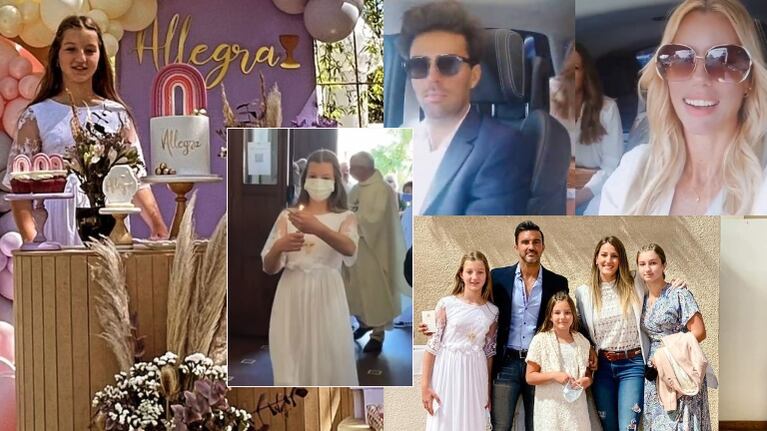 Nicole Neumann y Fabián Cubero coincidieron en la comunión de su hija junto a sus respectivas parejas