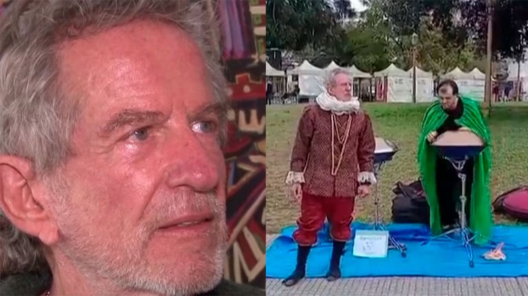Sorprenden a Pablo Alarcón trabajando a la gorra en una plaza: “Necesito guita para vivir”