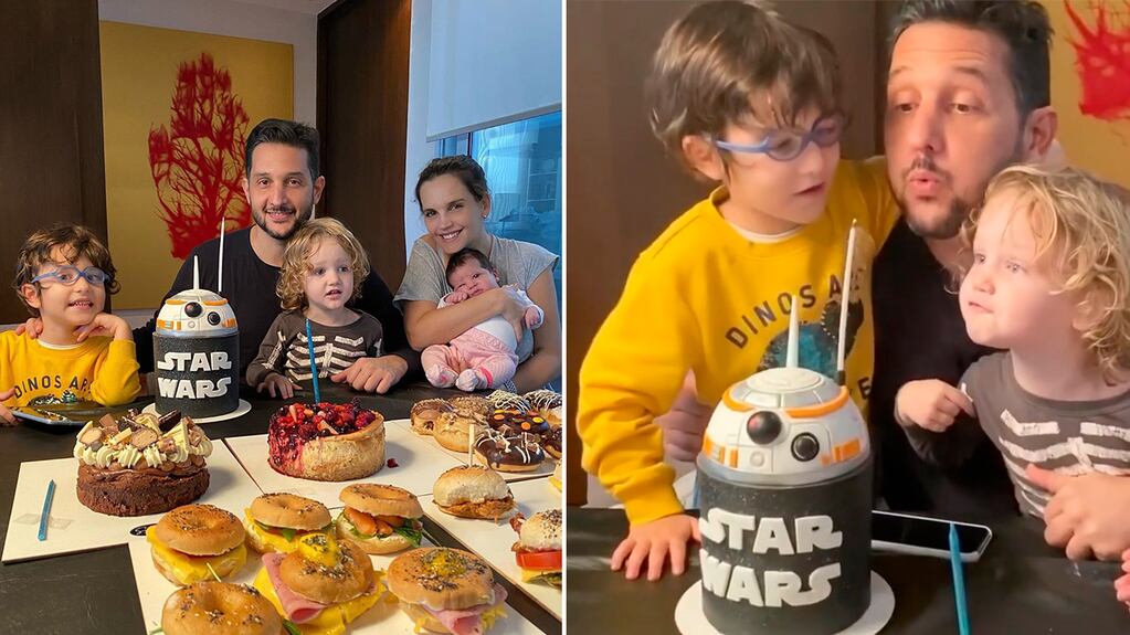 El festejo de cumpleaños de German Paoloski en familia y con torta temática de Star Wars