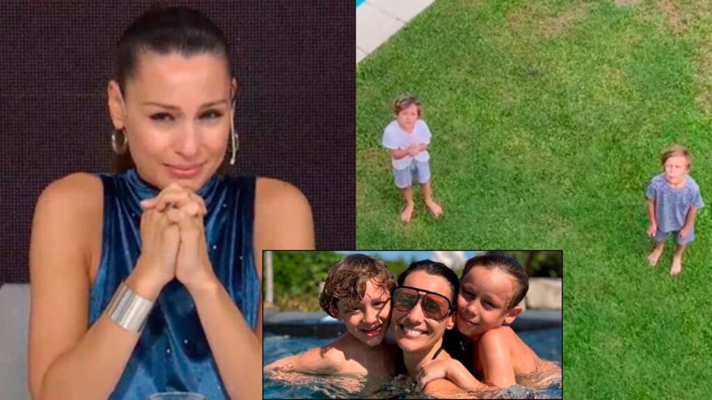 Pampita mostró el tierno saludo de sus hijos por la ventana mientras se recupera del coronavirus