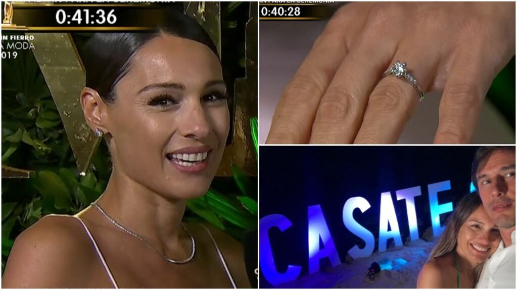 Pampita lució su anillo de compromiso con Roberto García Moritán en los Martín Fierro de la Moda 2019