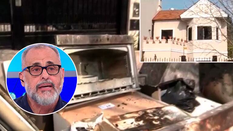 Las impactantes imágenes del incendio en la casa de Jorge Rial