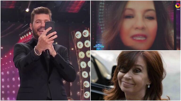 Tinelli probó con todos en ShowMatch el filtro de moda de Snapchat