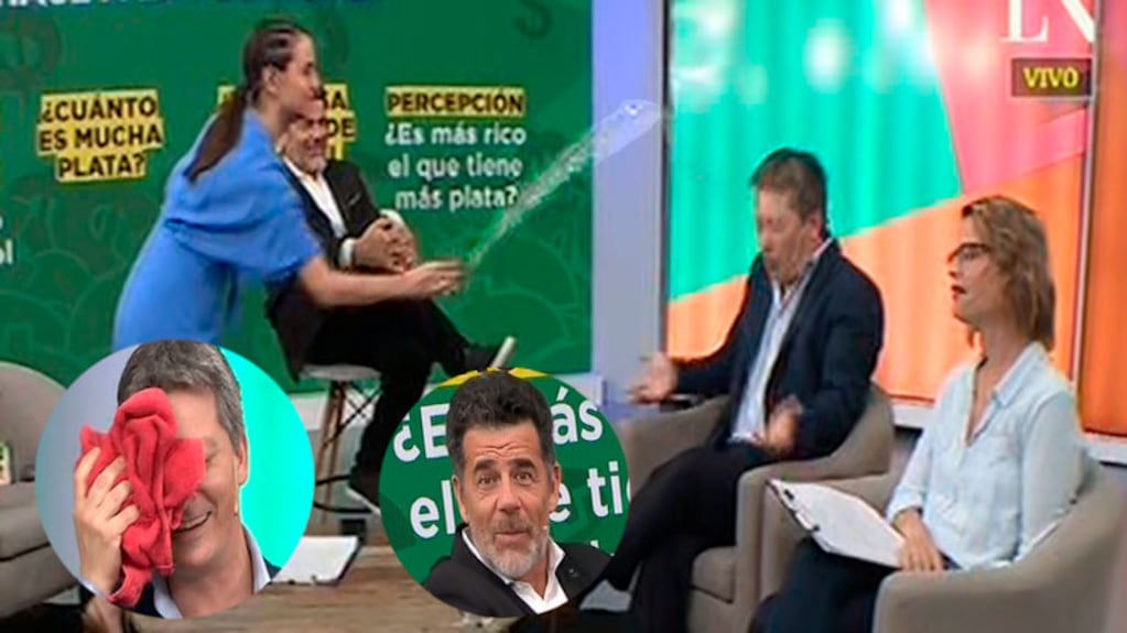 Una periodista le tiró un vaso de agua en la cara a un compañero en el programa de Julián Weich