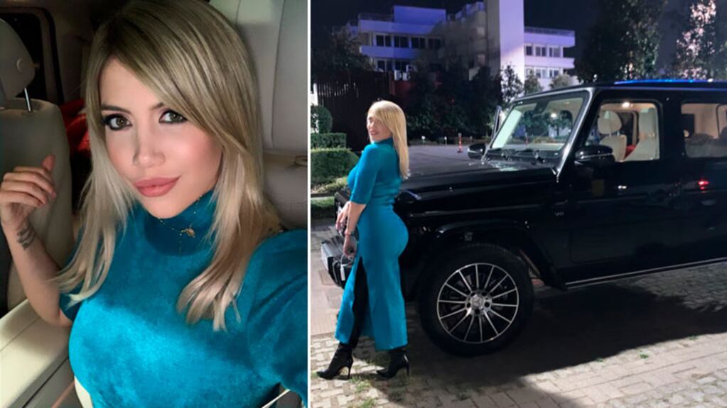 Wanda Nara lució su flamante Mercedes Benz en las redes sociales