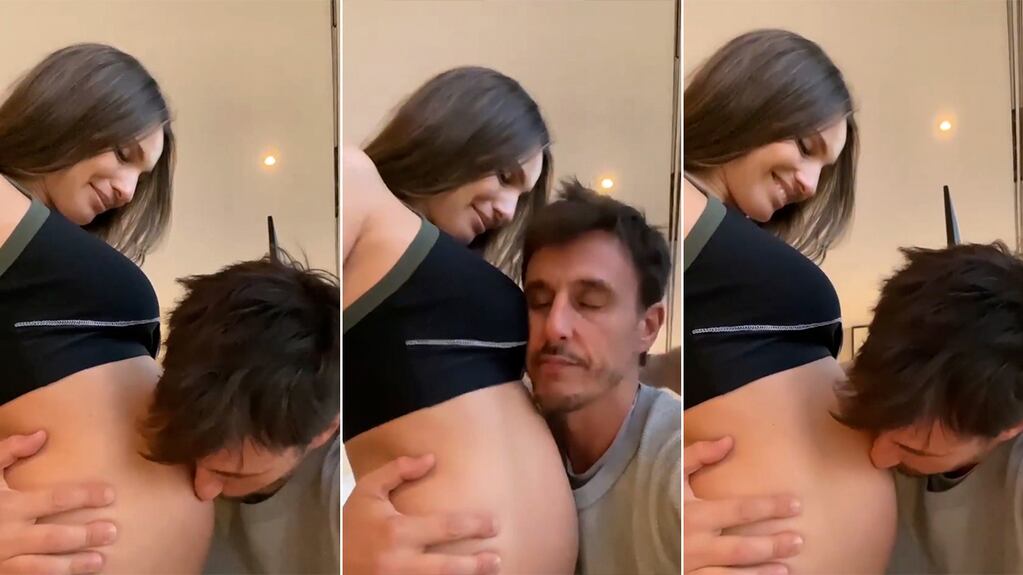 Emocionadísima, Pampita compartió un dulce video de Roberto García Moritán besándole la panza: "Día perfecto"