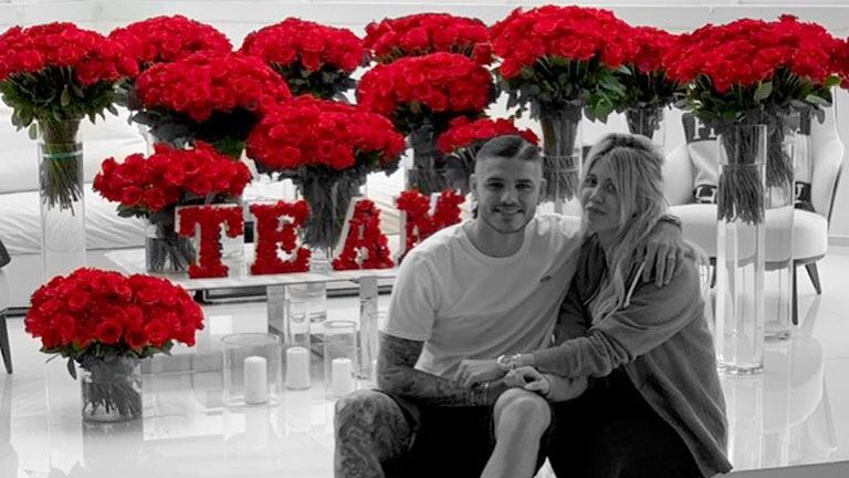 Wanda Nara celebró su quinto aniversario de bodas con Mauro Icardi... ¡con un millón de rosas!
