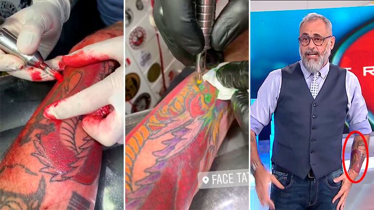 Así fue como Jorge Rial se tatuó un dragón enorme en su antebrazo izquierdo