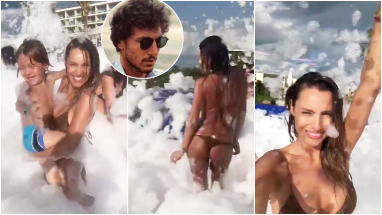 El baile de Pampita en la espuma y a pura sensualidad