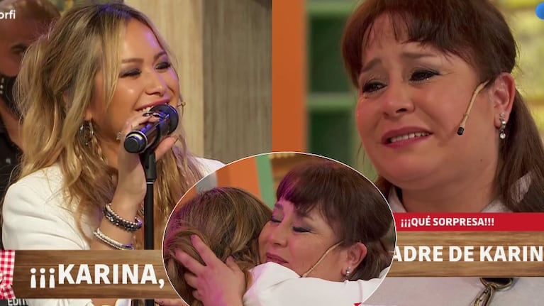 Karina La Princesita recibió una sorpresa en vivo en La Peña de Morfi: "Mi mamá es mi ejemplo"