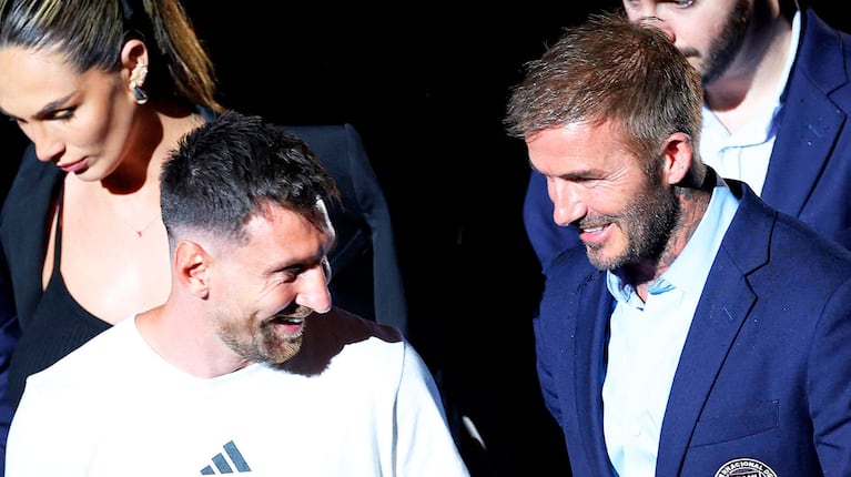 Lionel Messi y David Beckham 