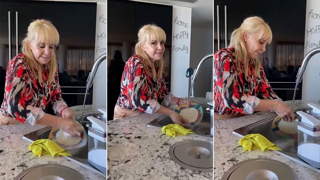 El video de Claudia Villafañe lavando los platos: "Todas somos amas de casa a pesar de estar en la tele"