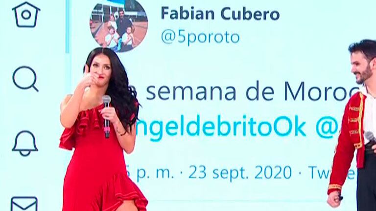 El pícaro tweet de Fabián Cubero para Mica Viciconte en Cantando 2020