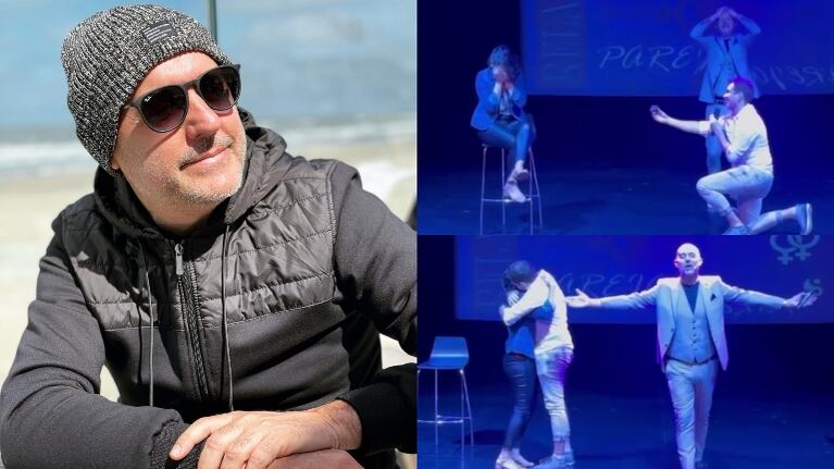 Un hombre le propuso casamiento a su pareja en medio de un show con la complicidad del Pelado López