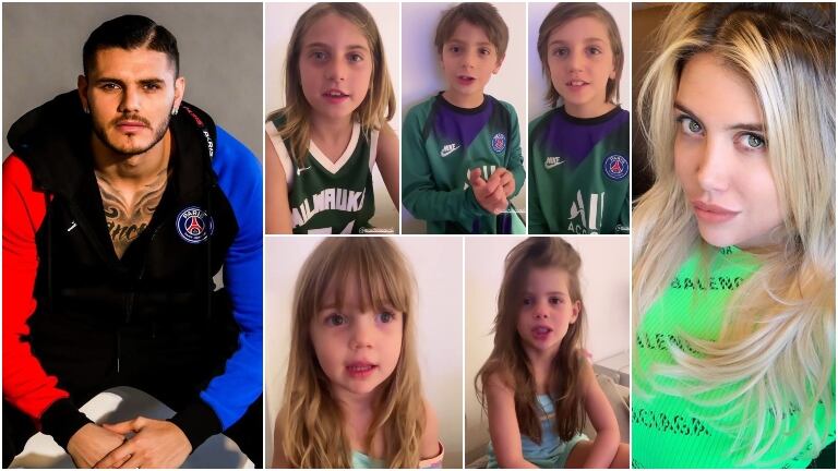 Wanda Nara filmó a los hijos que tuvo con Maxi López llamando "papá" a Icardi en su cumpleaños