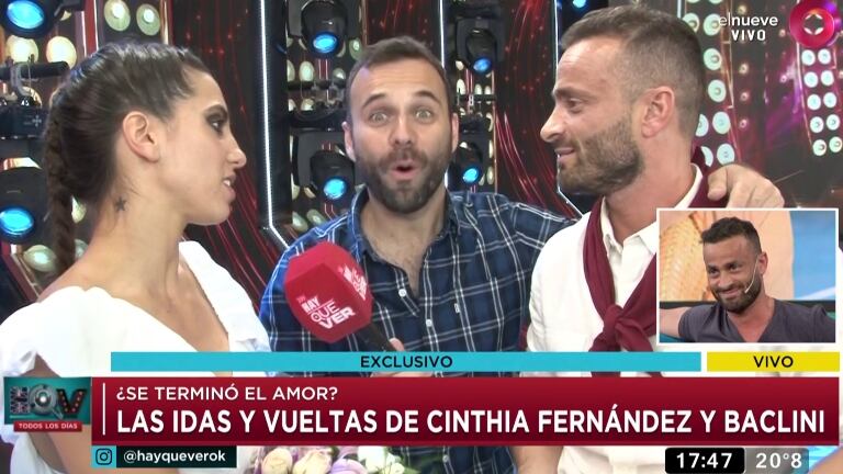 Cinthia Fernández encaró a Baclini con una pregunta a todo o nada: "¿Querés ser mi novio?"
