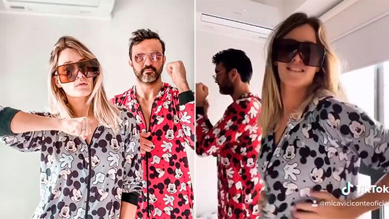 El divertido Tik Tok de Mica Viciconte y Fabián Cubero, bailando en pijamas