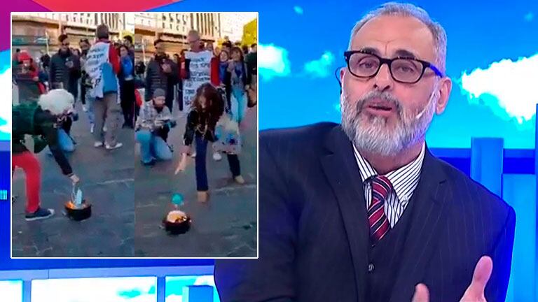 La bronca de Jorge Rial contra el grupo de manifestantes que quemó barbijos en el Obelisco