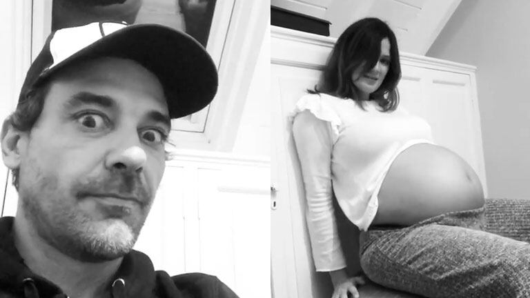 Pedro Alfonso mostró a Paula Chaves muy embarazada y bailando sobre una pelota inflable 