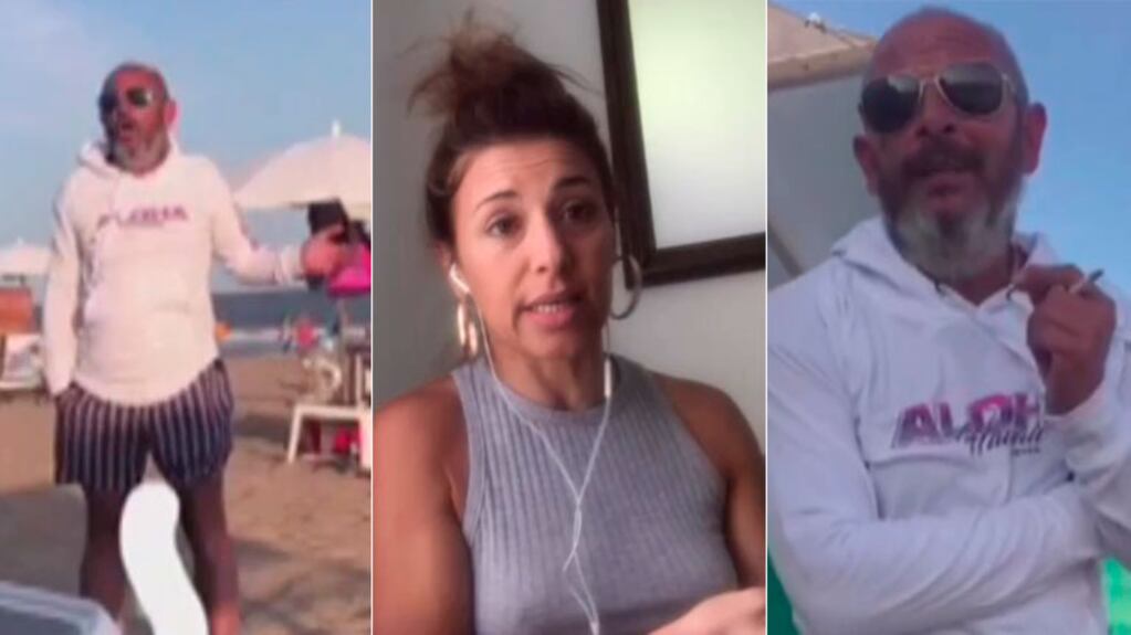 ¡No hubo acuerdo! El video de Mariana Brey, furiosa en la playa con un hombre que fumaba cerca de su beba