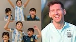 El festejo de los hijos de Lionel Messi por la Copa América