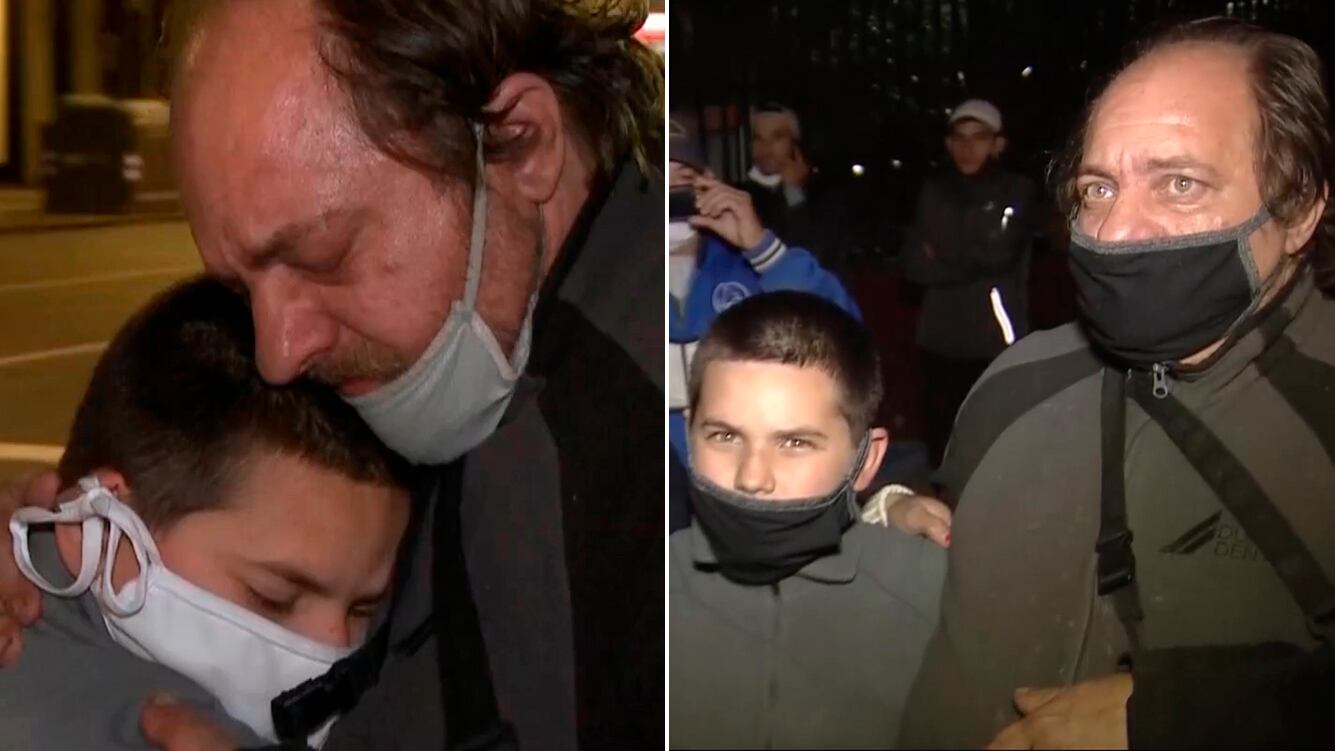 Argentina solidaria: el padre e hijo en situación de calle recibieron donaciones 