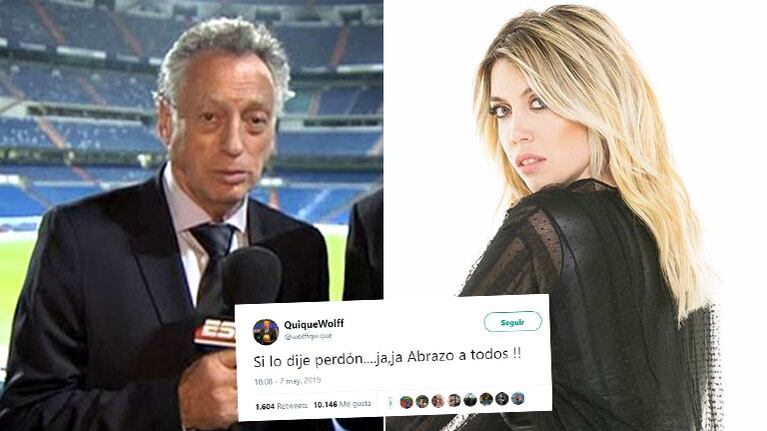 La frase sobre Wanda Nara que se le escapó en vivo a Quique Wolff: “Si lo dije, perdón”
